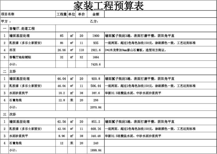 广州房屋装修套路价格表