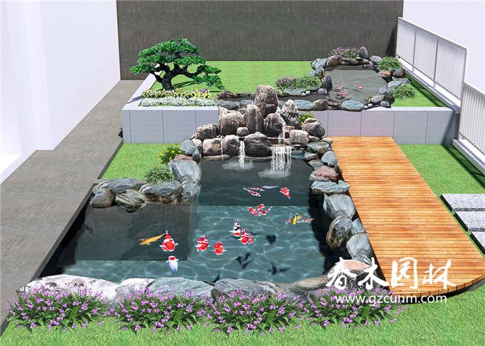 广州私家花园设计鱼池装修