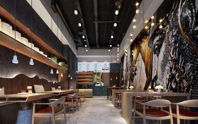 广州中式装修咖啡厅设计的相关图片