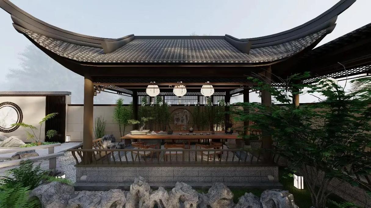 广州哪里有新中式庭院装修的相关图片