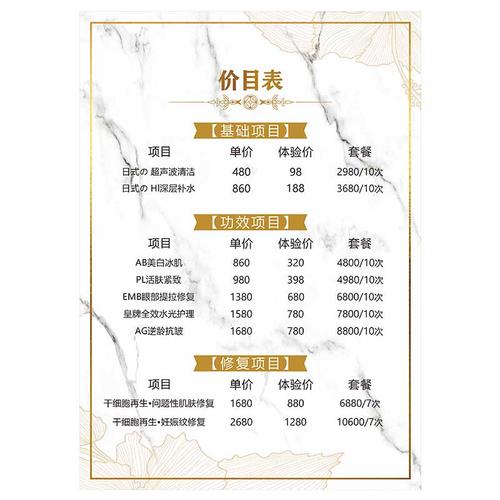 广州美容院装修收费表的相关图片