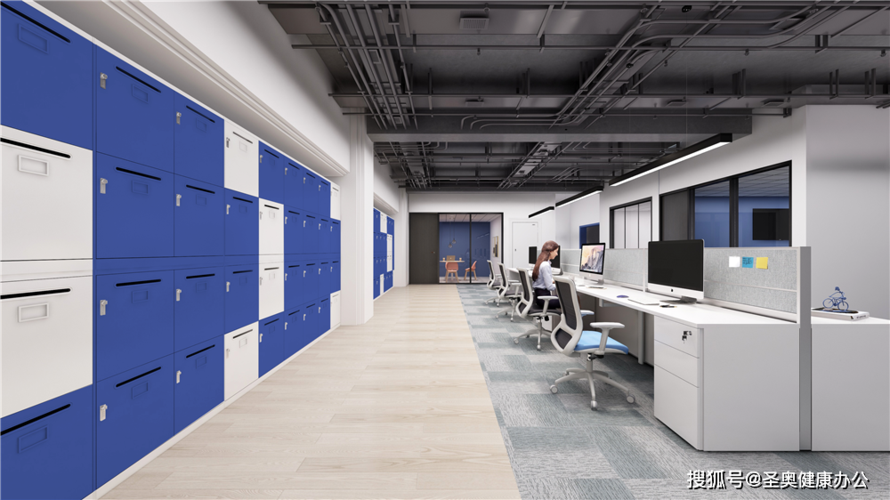广州蓝色办公室装修效果图的相关图片